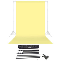 

Savage Widetone Seamless Background Paper, 86" wide x 36' Lemonade #93 - Bundle With Flashpoint 10' Background Support System Air Cushioned, Flashpoint Clip Clamp with 2" Jaw