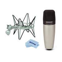 

Samson C01 Condenser Microphone, 40-18000 Hz, 200 Ohms Impedance - With Samson SP04 Spider Shockmount for GM1U G Track Microphone, Microfiber Cloth