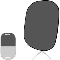 

Savage 5x6' Collapsible Disc Reversible Muslin Style Background with 8' Aluminum Stand, Dark/Light Gray