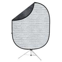 

Savage 5x7' Collapsible Backdrop with 8' Aluminum Stand, Dark Gray/White Brick