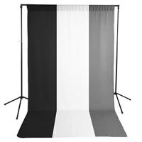 

Savage Economy Background Support Stand with 5x9' White/Black/Gray Backdrop, 20lbs Load Capacity