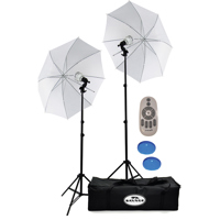 

Savage 700W Bi-Color LED Studio 2-Light Kit, Includes 2x 33" Translucent Umbrellas, 2x 6' Light Stands and Padded Carry Bag