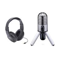 

Samson Meteor Large Diaphragm USB Studio Microphone - Chrome - With Samson SR350 Over-Ear Stereo Headphones