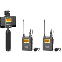 

Saramonic 2-Person UHF Wireless Microphone System for iPhone & Android Smartphones, Includes SP-RX9 Dual-Channel Receiver/Audio Mixer with Mount, 2x TX9 Beltpack Transmitter and 2x SR-M1 Lavalier Mic