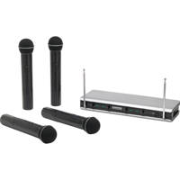 

Samson Stage v466 Quad Handheld Wireless System, HT6 Dynamic Handheld Microphone Transmitter /SR466 Receiver, VHF Channels B1/B2/B3/B4