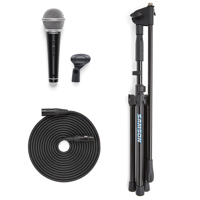 

Samson VP10X Microphone Value Pack, Includes R21S Handheld Dynamic Microphone, MK10 Lightweight Boom Stand, 18' XLR Microphone Cable, Mic Clip