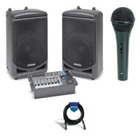 

Samson Expedition XP1000 1000W PA System - With On-Stage Audio Spectrum AS400 Low-Z Dynamic Handheld Microphone, 20' Heavy Duty 7mm Rubber XLR Microphone Cable