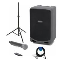 

Samson 6" Expedition Rechargeable Battery Powered Wireless Portable PA, 100 Watts with Bluetooth - With Samson LS40 Lightweight Speaker Stand, 20' Heavy Duty 7mm Rubber XLR Microphone Cable