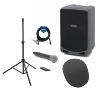 

Samson 6" Expedition Rechargeable Battery Powered Wireless Portable PA,100 Watts with Bluetooth - Bundle With Samson LS40 Lightweight Speaker Stand, On-Stage ASWS58 Foam Windscreen, 20'' XLR Mic Cable