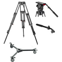 

Sachtler Video 18 S2 Fluid Head with ENG 2 D Aluminum Tripod Legs, Additional Left Telescopic Pan Handle & Tripod Dolly System