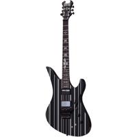 

Schecter Synyster Custom-S Electric Guitar, Ebony Fretboard, Gloss Black with Silver Pin Stripes