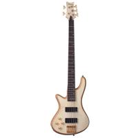 

Schecter Stiletto Custom-5 5-String Left-Handed Electric Bass Guitar, Rosewood Fretboard, Natural Satin