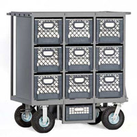 

Studio Carts Nine Crate Cart with 2x 10" Rigid and 2x 10" Swivel Pneumatic Wheels