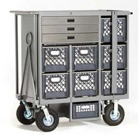 

Studio Carts Seven Crate Cart with 2x 10" Rigid and 2x 10" Swivel Pneumatic Wheels