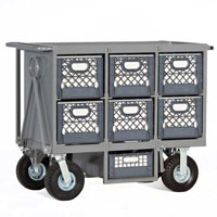 

Studio Carts Six Crate Horizontal Cart with 2x 10" Rigid and 2x 10" Swivel Pneumatic Wheels