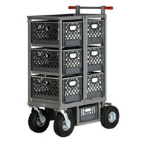 

Studio Carts Six Crate Vertical Cart with 2x 10" Rigid and 2x 10" Swivel Pneumatic Wheels