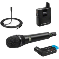 

Sennheiser AVX Camera Mountable Combo Wireless Set, Includes Handheld Transmitter, Bodypack Transmitter, Plug-On Receiver, ME 2 Lavalier Microphone, 1880-1930MHz
