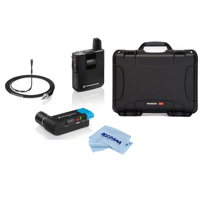 

Sennheiser AVX-MKE2 Camera Mountable Lavalier Pro Wireless Set, Includes Bodypack Transmitter, Plug-On Receiver, MKE 2 Lavalier Mic, 1880-1930MHz - With SKB iSeries Injection Molded Case, Microfiber Cloth