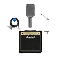 

Sennheiser e 609 Guitar Cabinet Dynamic Microphone Silver - Bundle With Marshall MG15G 15W 1x8" Combo Amplifier with 2 Channels and MP3 Input, Samson MB1 Mini Boom Stand, 20' Heavy Duty XLR Mic Cable