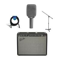 

Sennheiser e 609 Guitar Cabinet Dynamic Microphone Silver - Bundle With Fender Vintage Reissue '65 Twin Reverb Guitar Combo Amplifier, Samson MB1 Mini Boom Stand, 20' Heavy Duty XLR Mic Cable