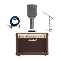 

Sennheiser e 609 Guitar Cabinet Dynamic Microphone Silver - Bundle With Marshall AS50D 2-Channel 50W Acoustic Guitar Combo Amplifier Brown, Samson MB1 Mini Boom Stand, 20' Heavy Duty XLR Mic Cable