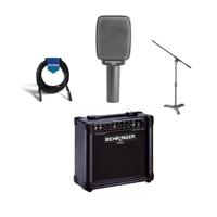 

Sennheiser e 609 Guitar Cabinet Dynamic Microphone Silver - Bundle With Behringer ULTRATONE KT108 Ultra-Compact 15W Keyboard Amplifier, Samson MB1 Mini Boom Stand, 20' Heavy Duty XLR Mic Cable