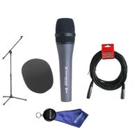 

Sennheiser e 845 Wired Supercardioid Handheld Dynamic Microphone with Clip - Bundle With 20' HD 7mm Rubber XLR Mic Cable, On-Stage Foam Windscreen, Samson MK10 LW Boom Mic Stand, Fiber Optic Cloth