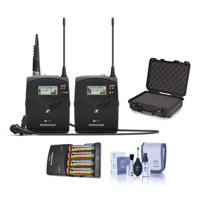 

Sennheiser ew 112 P G4 Camera Lavalier Set, Bodypack Transmitter, ME 2 Lav Omni Mic, G: 566 - 608 MHz - Bundle With 4 AA NiMH 2900mAh Batteries/Charger, Waterproof Case, Pro Optic Cleaning Kit