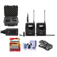 

Sennheiser ew 500 FILM G4 Wireless Combo Set, Bodypack & Pro Plug-on Transmitter, MKE 2 Lav Mic, GW1: 558 - 595 MHz - Bundle With SKB SW Wireless Mic Case, Cleaning Kit, 4x AA Batteries, AT Clothing Clip