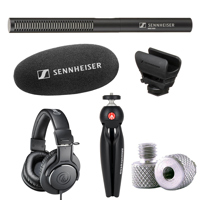 

Sennheiser MKE 600 Shotgun Microphone - Bundle With Manfrotto PIXI Aluminum Mini Tripod Black, Audio-Technica ATH-M20x Professional Monitor Headphones Black, Manfrotto Stand Adapter 20mm Long