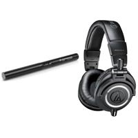 

Sennheiser MKE 600 Shotgun Microphone with Audio Technica M50x Pro Monitor Headphones