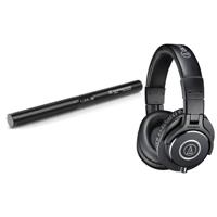 

Sennheiser MKE 600 Shotgun Microphone with Audio Technica M40x Pro Monitor Headphones