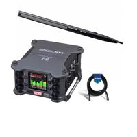 

Sennheiser MKH-416 Short Shotgun Interference Tube Microphone - With Zoom F6 Multi-Track Field Recorder - 20' Microphone Cable Male XLR to Female XLR