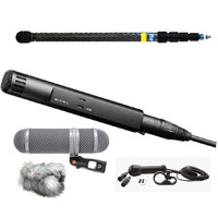

Sennheiser MKH 50P48 Run & Gun Boom Kit Consists Of MKH 50P48 Wired Super-Cardioid Condenser Studio Microphone, Rycote Super-Shield Kit Small, Ambient Recording Quickpole Pro 5-Section Light Boom 8.5', Ambient Recording Coiled Cable Kit for Boom Pole,