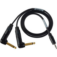 

Sescom 3' Blackmagic Cinema Camera to Audio Field Recorder Cable, 2x Neutrik 1/4" Right Angle Plugs and 3.5mm Stereo Mini Plug
