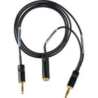 

Sescom 3' Blackmagic Pocket Camera to Audio Field Recorder Cable with Headphone Monitoring Tap, 2x Neutrik 3.5mm Mini Plugs
