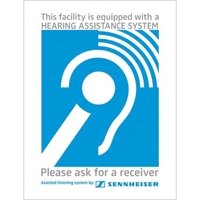 

Sennheiser ADA Signage Kit, Includes ADA Acrylic Sign, Static Cling Window Sticker