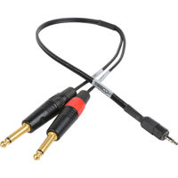 

Sescom 1.5' Dual 1/4" Phone Plug to 3.5mm TRRS Plug Line to Microphone Summing Cable