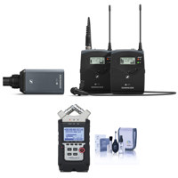 

Sennheiser ew 100 ENG G4 Wireless Combo Set, Bodypack & Plug-on Transmitter, ME 2 Lav Omni Mic, A: 516 - 558 MHz - Bundle With Zoom H4n Pro Handy Mobile 4-Track Recorder, Cleaning Kit