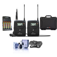 

Sennheiser EW 112 P G4 Camera Lavalier Set, Bodypack Transmitter, ME 2 Lav Mic, A1: 470-516 MHz - Bundle With 4 AA NiMH 2900mAh Batteries/Charger, SKB iSeries Waterproof Case, Clothing Clip for Cable