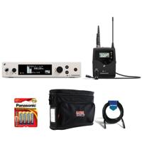 

Sennheiser ew 500-G4-MKE 2 Wireless Lavalier Set, Bodypack Transmitter, MKE 2 Lav Omni Mic, AW+: 470 - 558 MHz - Bundle With Gator Cases GM-1W Wireless System Bag, 20' XLR Microphone Cable, 4x AA Batteries