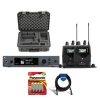 

Sennheiser ew IEM G4-Twin Wireless Stereo Monitoring Set with Transmitter & 2x Receiver, A: 516-558 MHz - Bundle With SKB Injection Molded Waterproof Case, 20' HD XLR Mic Cable, 4x 1.5V AA Battery