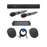 

Sennheiser Wireless Dual-Vocal Set Includes 2x SKM 835-XSW-A Handheld Mics and EM-XSW 1 Dual-Channel Stationary Receiver :548 to 572 MHz - Bundle With Odyssey ARS1 1U Rack Shelf, 2x On-Stage Foam, Cable