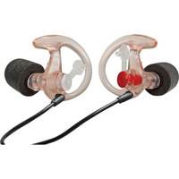 

SureFire EP7 Defenders Ultra Comply Foam Tipped Filtered Earplugs, Medium, 25 Pairs, Clear