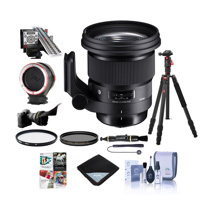 

Sigma 105mm f/1.4 DG ART HSM Lens for Canon EF - Bundle With 105mm UV/CPL Filters, LensAlign MkII Focus Calibration, Peak Lens Changing Kit Adapter, Flex Shade,Monopod, Software Package, And More