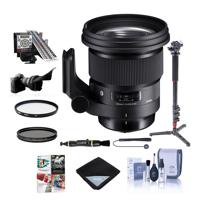 

Sigma 105mm f/1.4 DG ART HSM Lens for Canon EF - Bundle With 105mm UV/CPL Filters, LensAlign MkII Focus Calibration, Flex Lens Shade, Monopod, Lens Wrap, Cleaning Kit, Software Package, And More