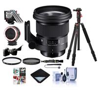 

Sigma 105mm f/1.4 DG ART HSM Lens for Sony E-mount - Bundle With 105mm UV/CPL Filters, LensAlign MkII Focus Calibration, Peak Lens Changing Kit Adapter, Flex Shade,Monopod, Software Package, And More