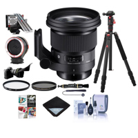 

Sigma 105mm f/1.4 DG ART HSM Lens for Sony E-mount - Bundle With 105mm UV/CPL Filters, LensAlign MkII Focus Calibration, Peak Lens Changing Kit Adapter, Flex Shade,Monopod, Software Package, And More