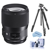 

Sigma 135mm f/1.8 DG HSM IF ART Lens for Nikon DSLR Cameras - Bundle With Vanguard Alta Pro 264AT Tripod and TBH-100 Head with Arca-Swiss Type QR Plate, Cleaning Kit, Microfiber Cloth