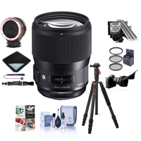 

Sigma 135mm f/1.8 DG HSM ART Lens for Sony E-mount Cameras, Black - Bundle With 82mm Filter Kit, LensAlign MkII Focus Calibration System, Peak Lens Changing Kit Adapter, Monopod, Flex Lens Shade, More